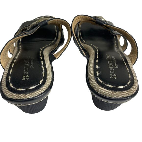 Naturalizer N5 Comfort Wedge Sandal Kari Leather Black Women's 8 M - Picture 13 of 15